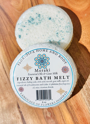 Essential Oils & Goat's Milk Fizzy Bath Melt Meraki